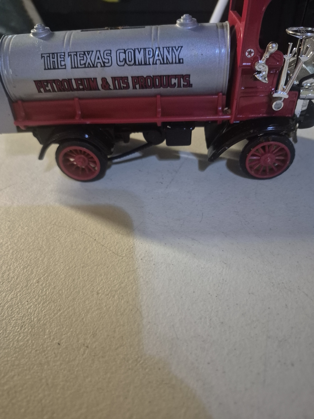 Red & Silver Vintage Tanker Accent Truck Bank